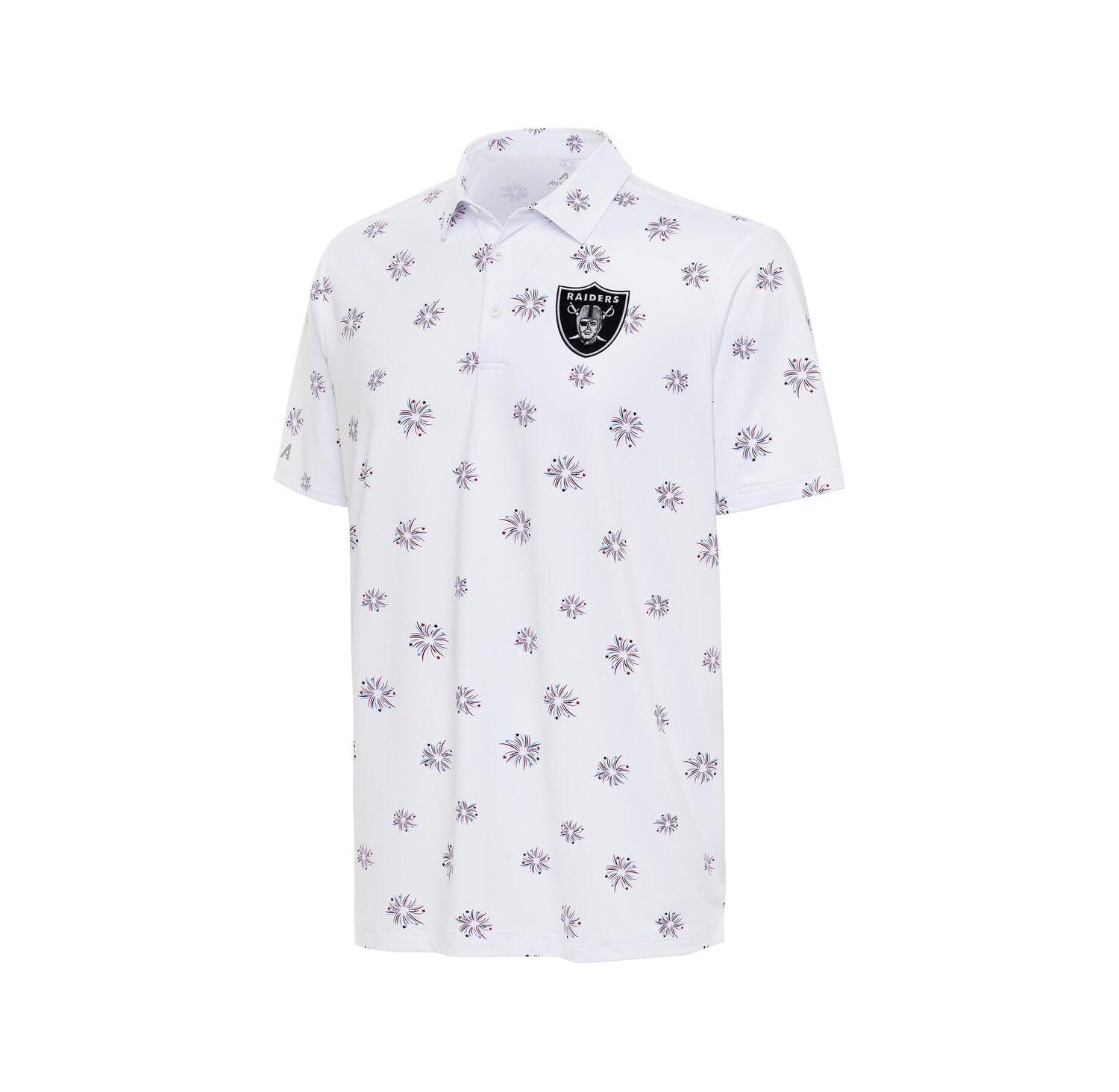 Men's White Las Vegas Raiders Fireworks Polo Shirt