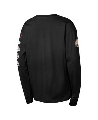 Big Boys and Girls Black San Antonio Spurs Hardwood Classics All Over Long Sleeve T-Shirt