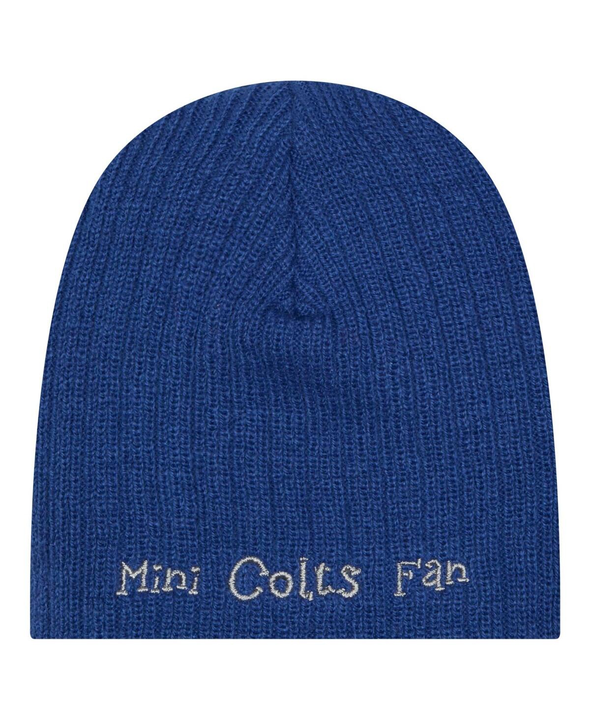 New Era Baby Boys And Girls Royal Indianapolis Colts Mini Knit Hat In Blue