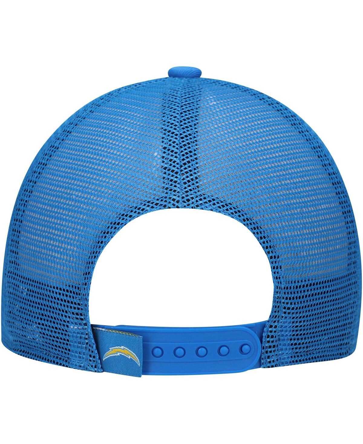 New Era Big Boys And Girls White/powder Blue Los Angeles Chargers Distressed 9fifty A-frame Snapback Hat In Blue