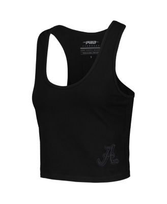 Women's Black Alabama Crimson Tide Tonal Neutral Fitted Waist Length Racerback Tank Top