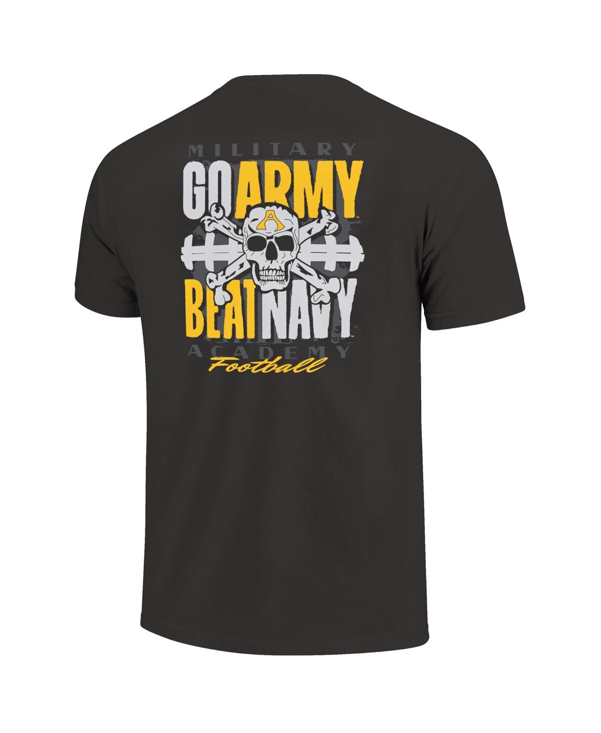 Image One Men's And Women's Graphite Army Black Knights Skull Beat Navy Football T-shirt In Gray