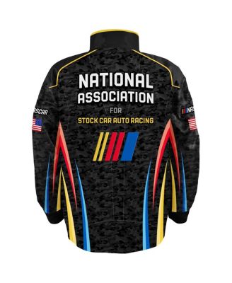 Men's Black NASCAR Full-Snap Nylon Uniform Jacket