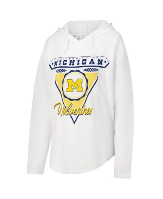 Women's White Michigan Wolverines San Bruno Hoodie Long Sleeve T-Shirt