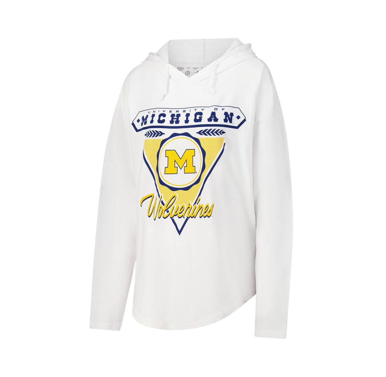 Women's White Michigan Wolverines San Bruno Hoodie Long Sleeve T-Shirt