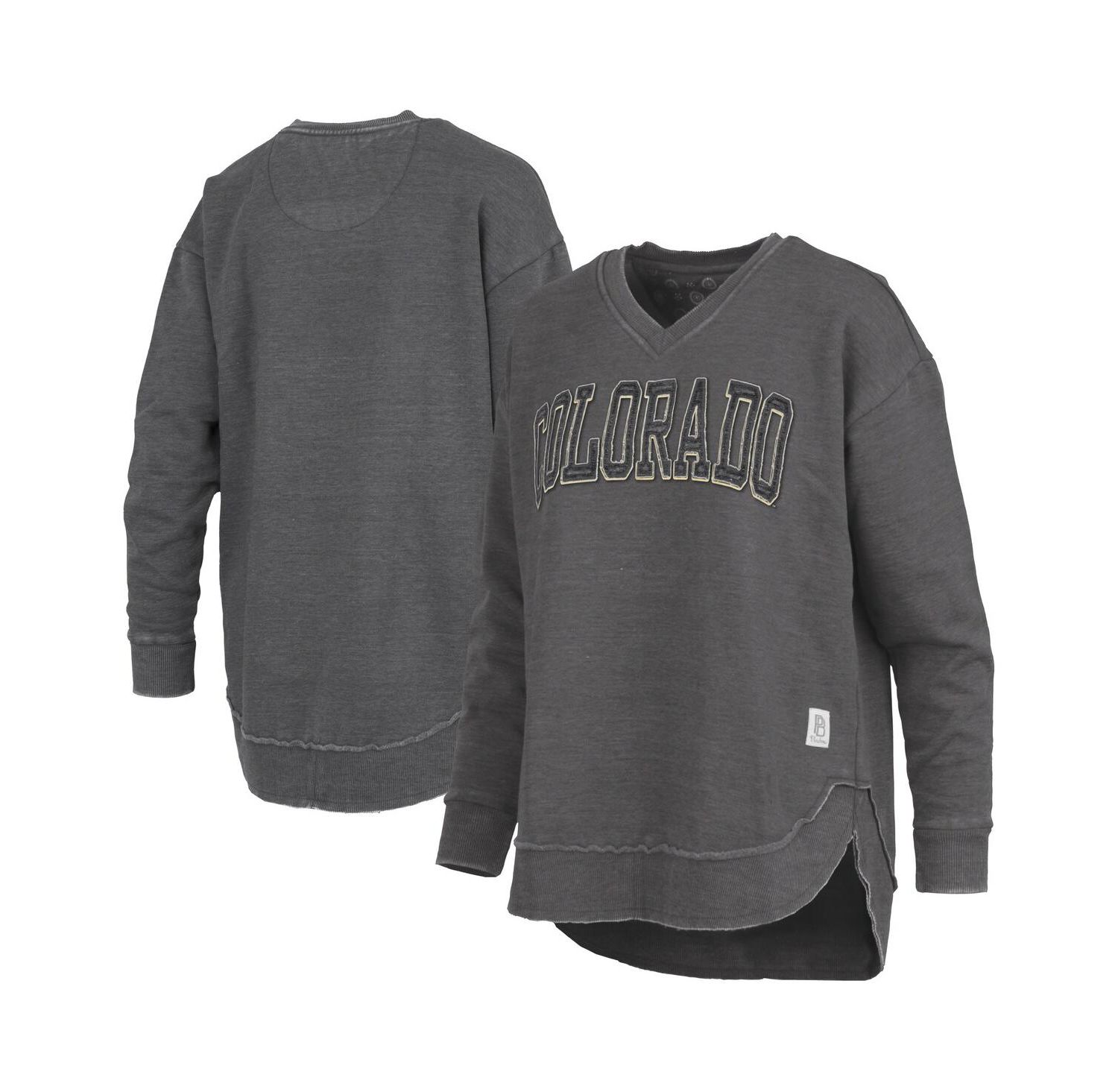 Women's Black Colorado Buffaloes Westin Poncho V-Neck Pullover Sweatshirt