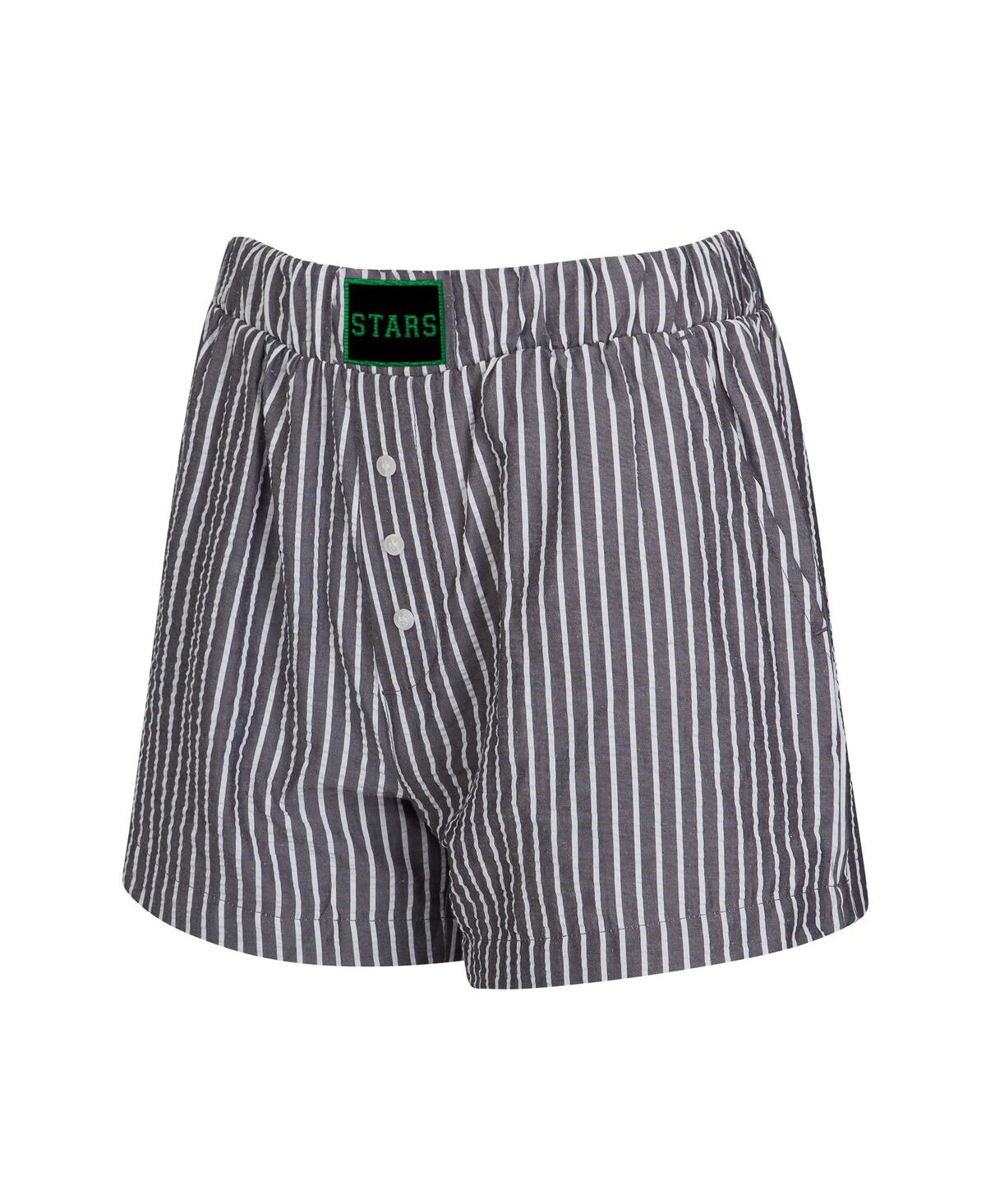 Concepts Sport Women's 2-pack Charcoal Dallas Stars Boxer Shorts Set In Black