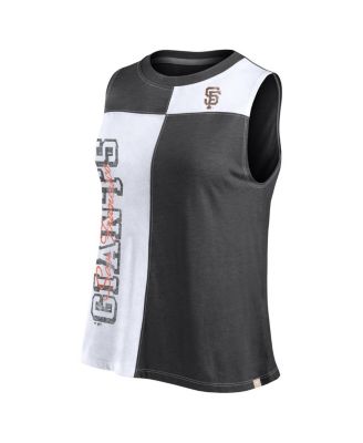 Women's Black/White San Francisco Giants Color-Block Tank Top