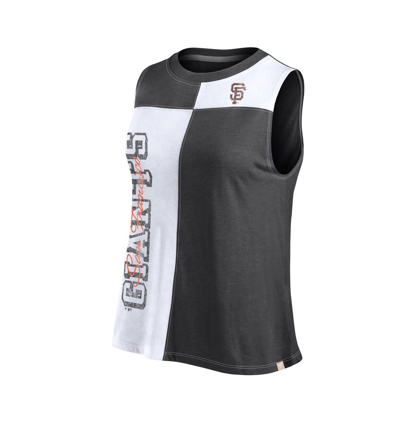 Женский топ Fanatics Black/White San Francisco Giants Color-Block — фото 3