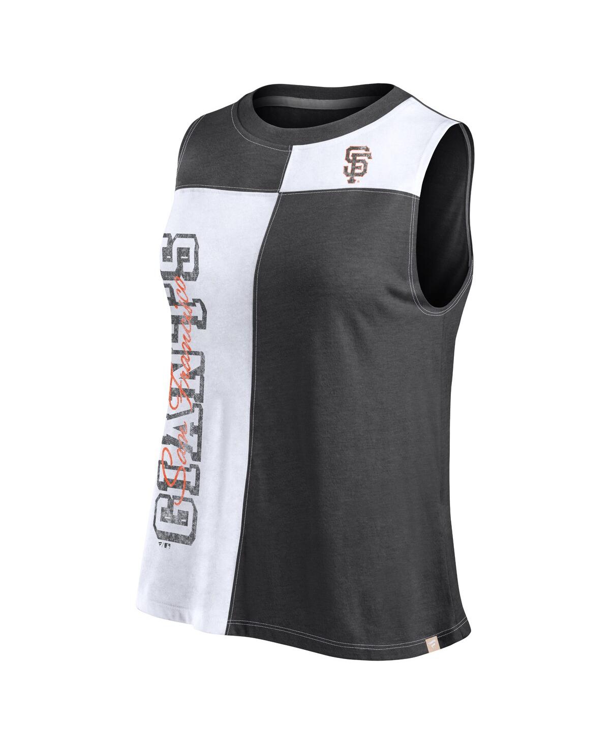 Fanatics Women's Black/white San Francisco Giants Color-block Tank Top In Multi