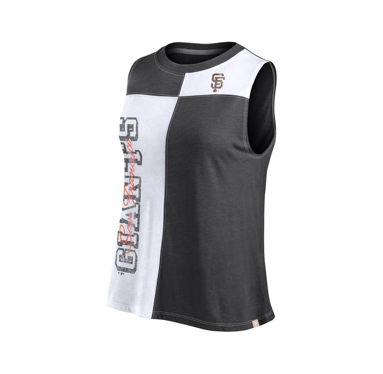 Women's Black/White San Francisco Giants Color-Block Tank Top
