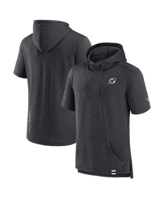 Fanatics - Men's Heather Charcoal New Jersey Devils Authentic Pro Pullover Hoodie