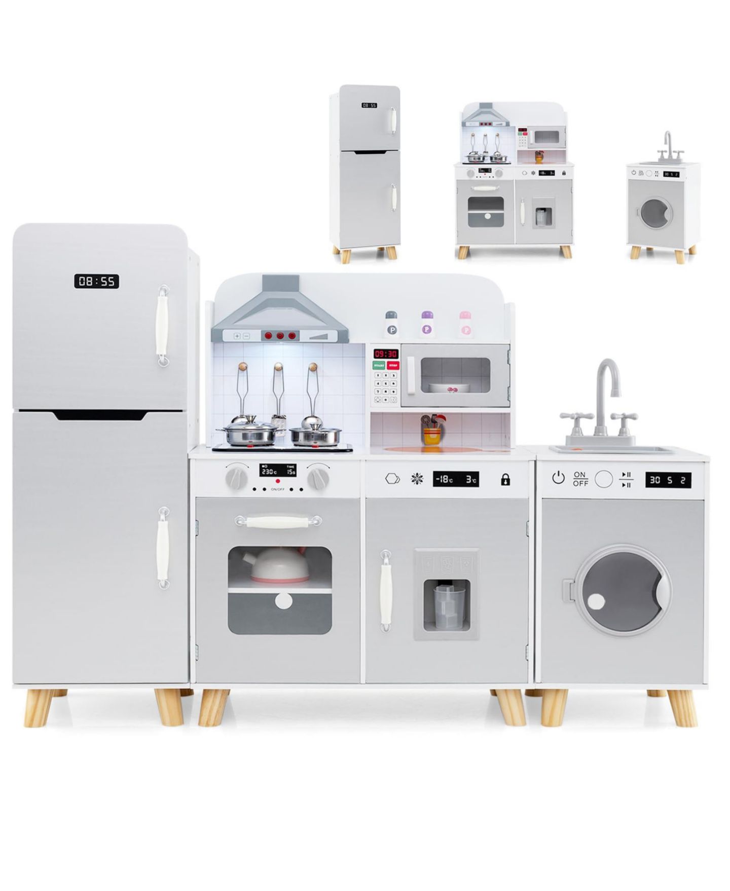 Детский игровой набор Mecale 3-in-1 Kids' Play Kitchen Playset, Ages 3+ — фото 1
