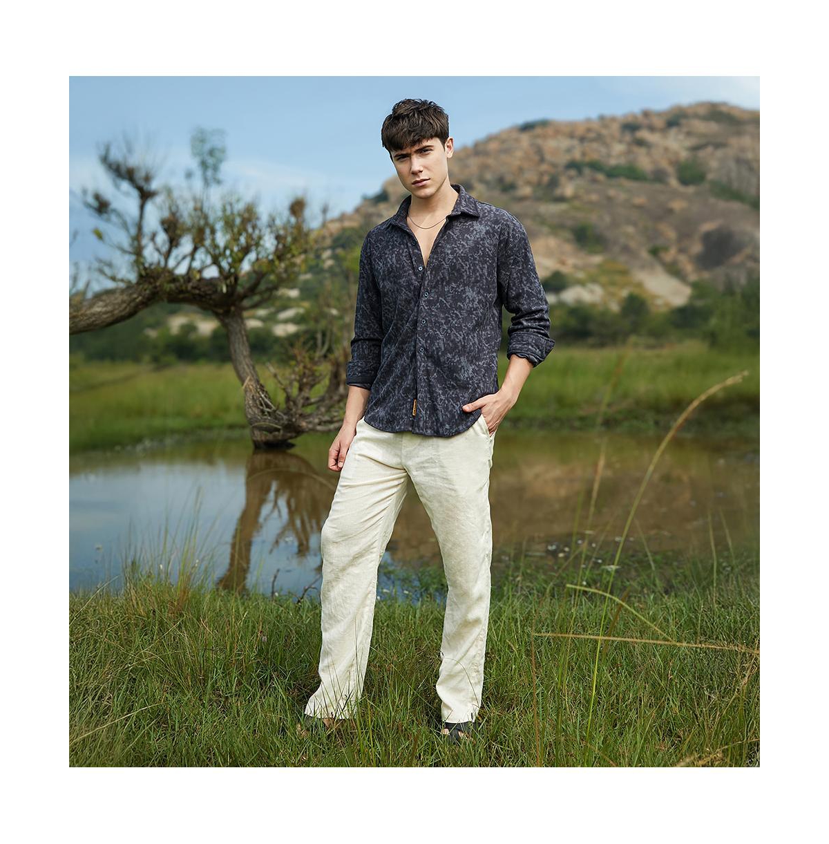 Campus Sutra Faded Corduroy Oversized Shirt