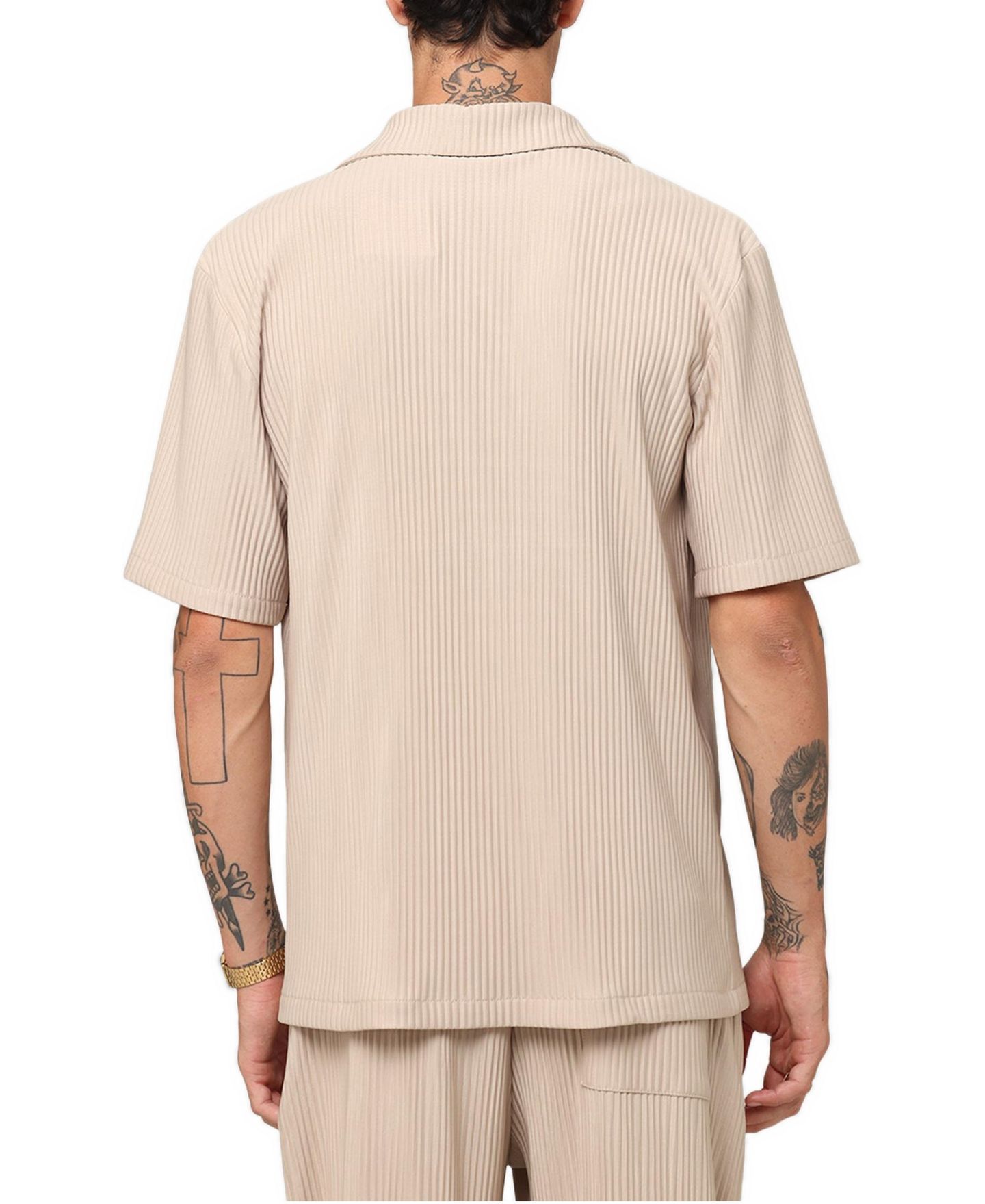 Мужская рубашка XXIII Pleated Button Up, цвет: Рыжевато-коричневый — фото 4