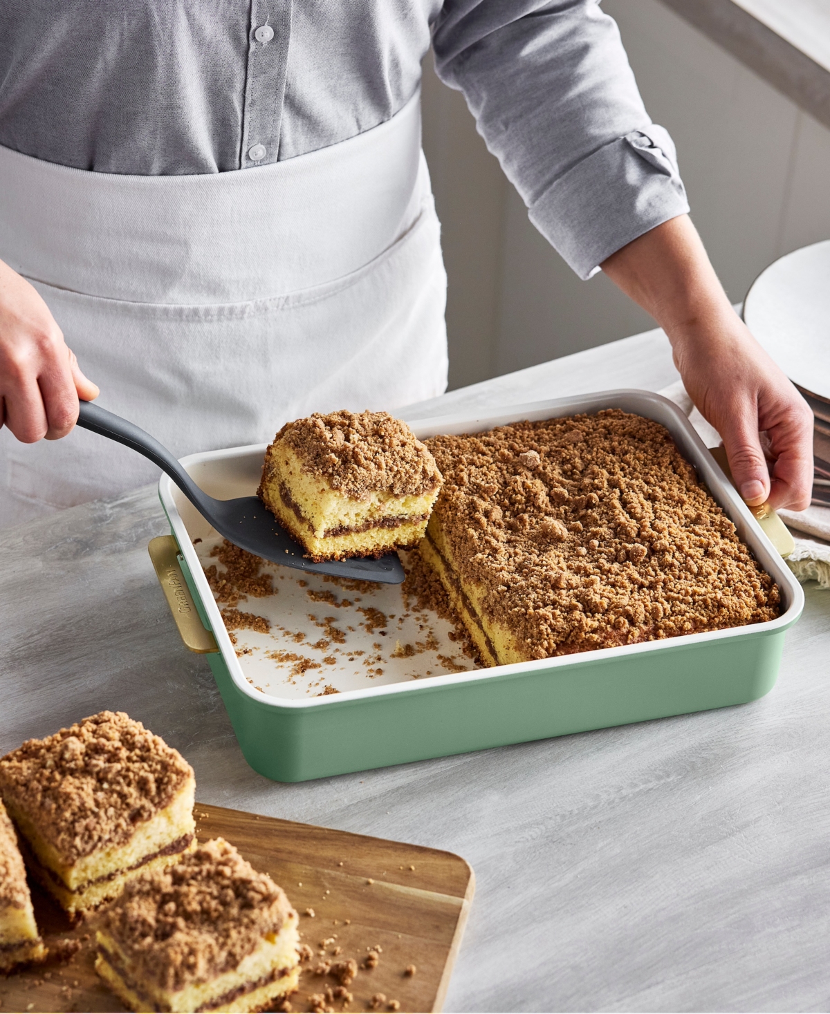 Greenpan Reserve Healthy Ceramic Nonstick Bakeware Rectangular Cake Pan In Green
