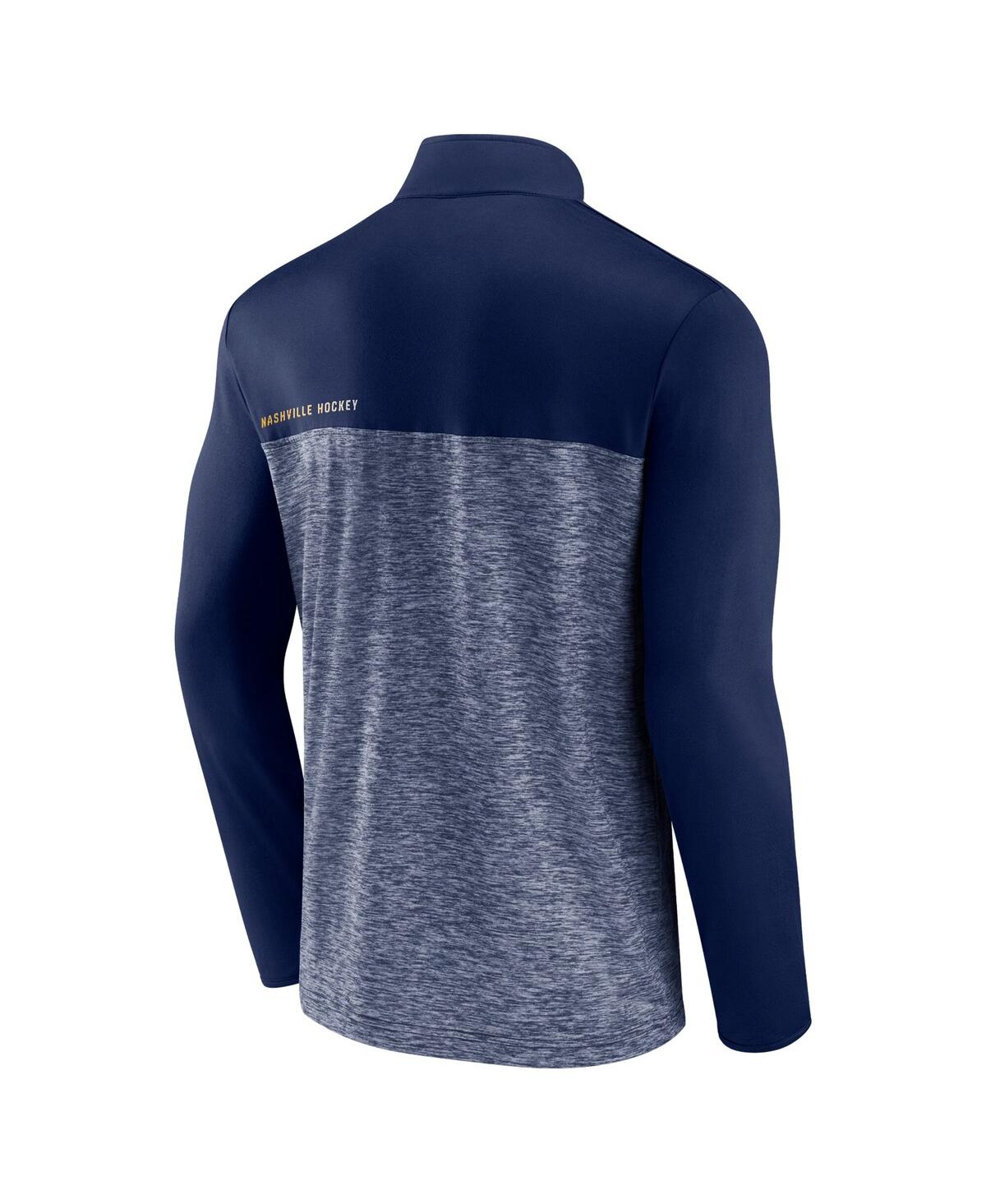 Fanatics Men's Navy Nashville Predators Iconic Defender Quarter-zip Jacket In Blue