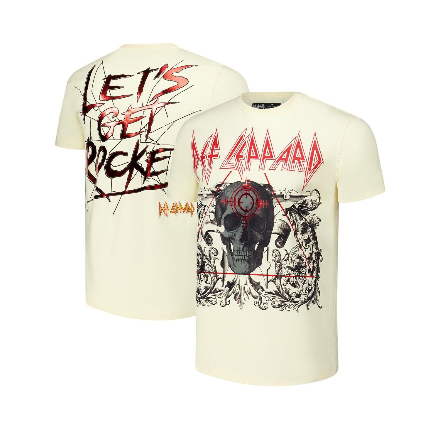 Men's Cream Def Leppard Let's Get Rocked T-Shirt