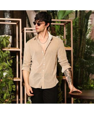 Men's Solid Velvet Shirt