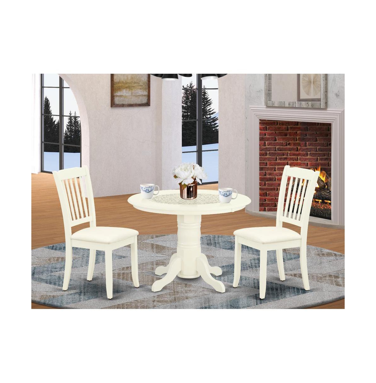 East West Furniture Dining Room Set Linen White