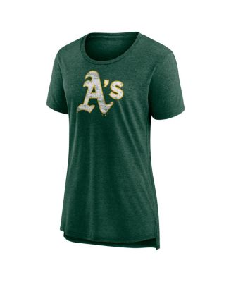 Women's Green Athletics Weathered Logo Tri-Blend T-Shirt