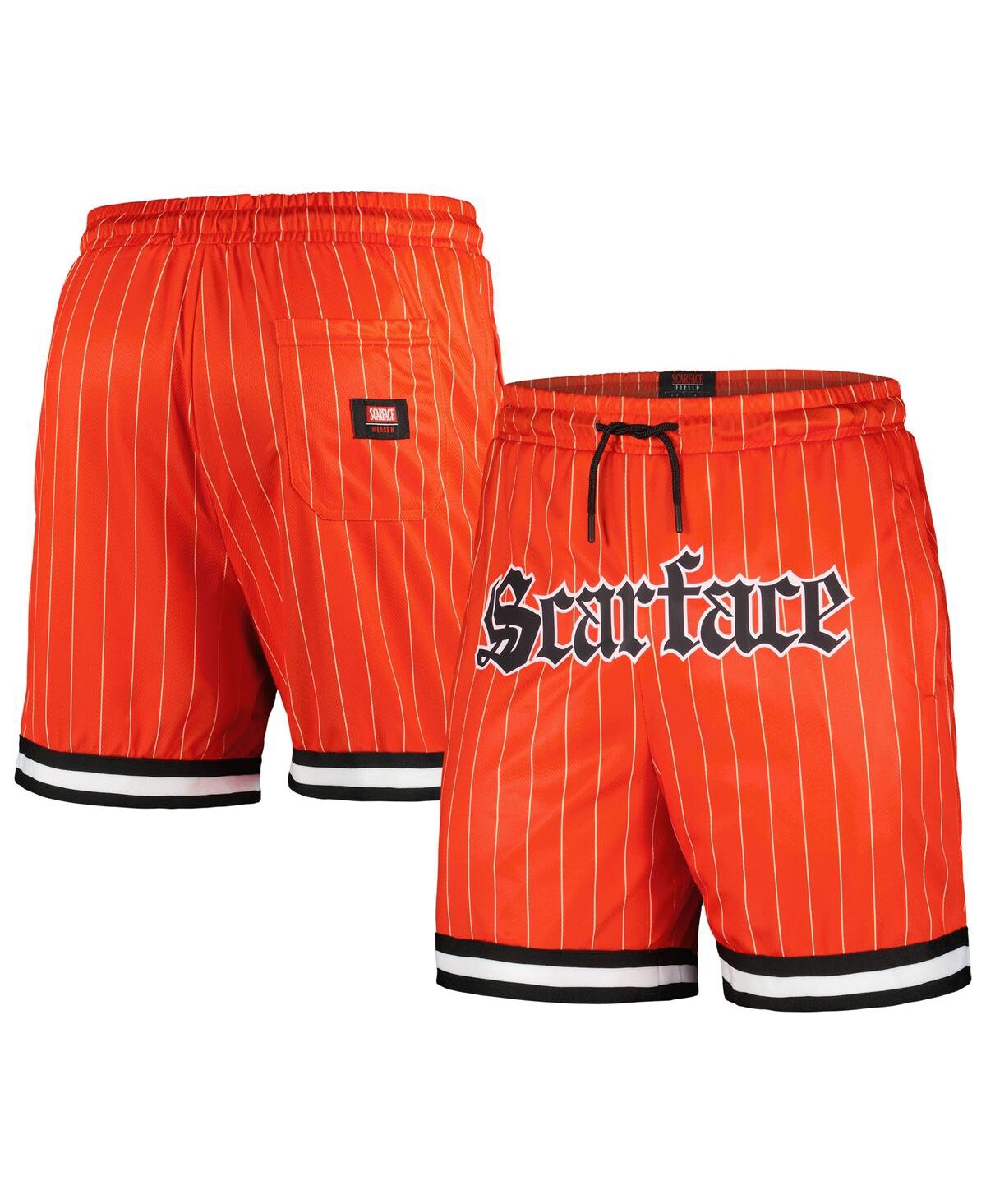 Reason Men's And Women's Orange Scarface Pinstripe Shorts