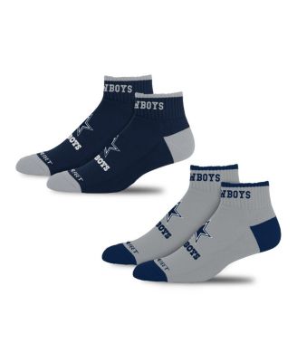 For Bare Feet - Men's and Women's Dallas Cowboys Front and Center 2-Pack Ankle Socks Set