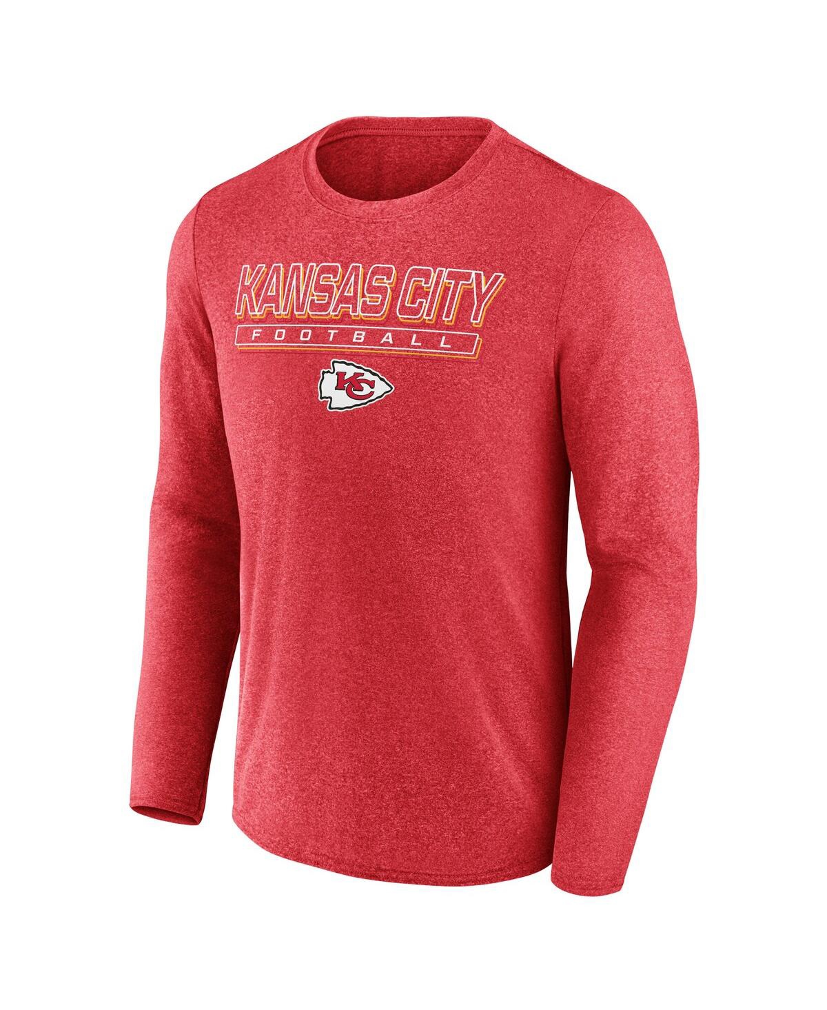 Fanatics Men's Heather Red Kansas City Chiefs Fundamentals Long Sleeve T-shirt In Pink