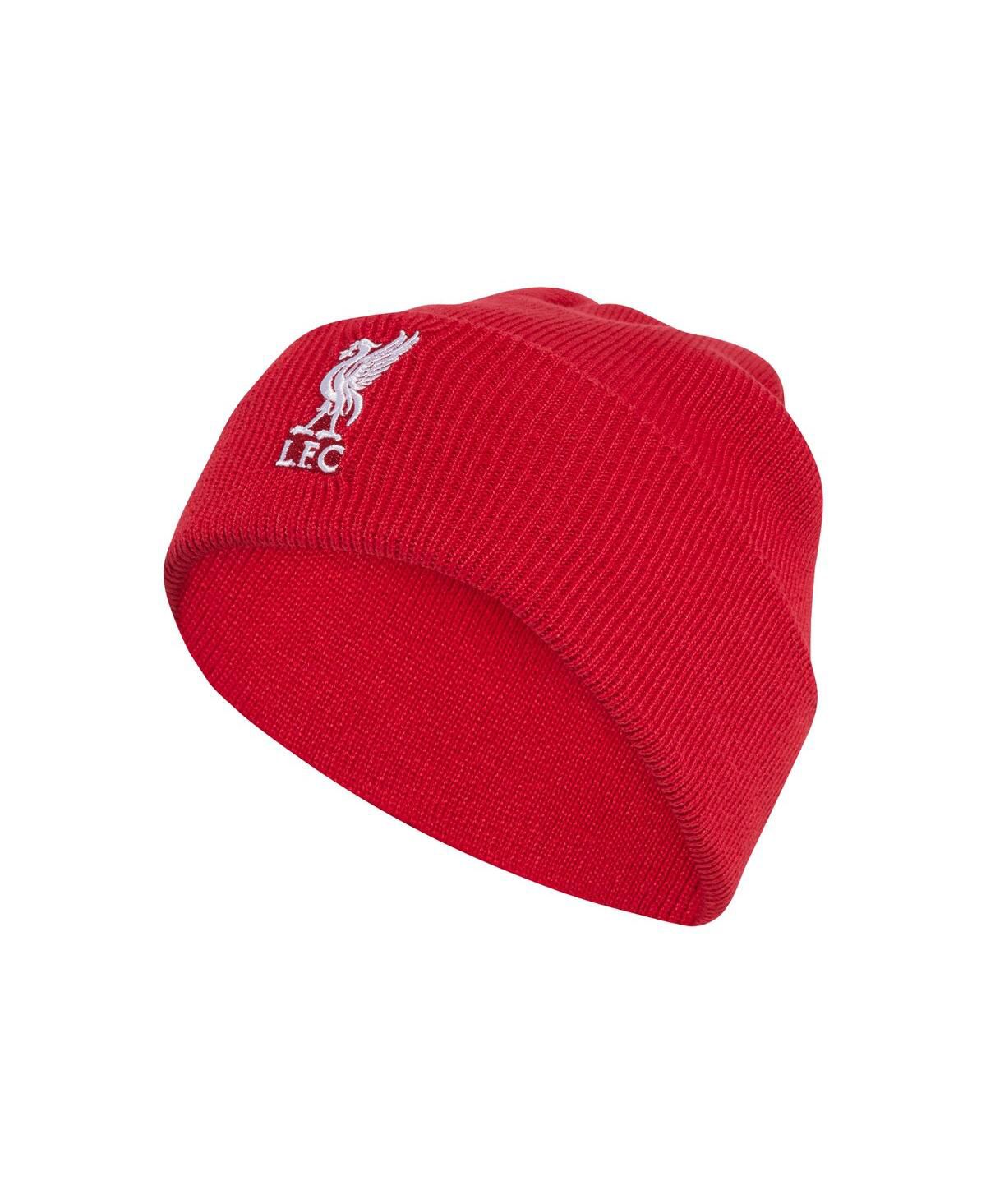 Мужская и женская красная вязаная шапка с манжетами Liverpool