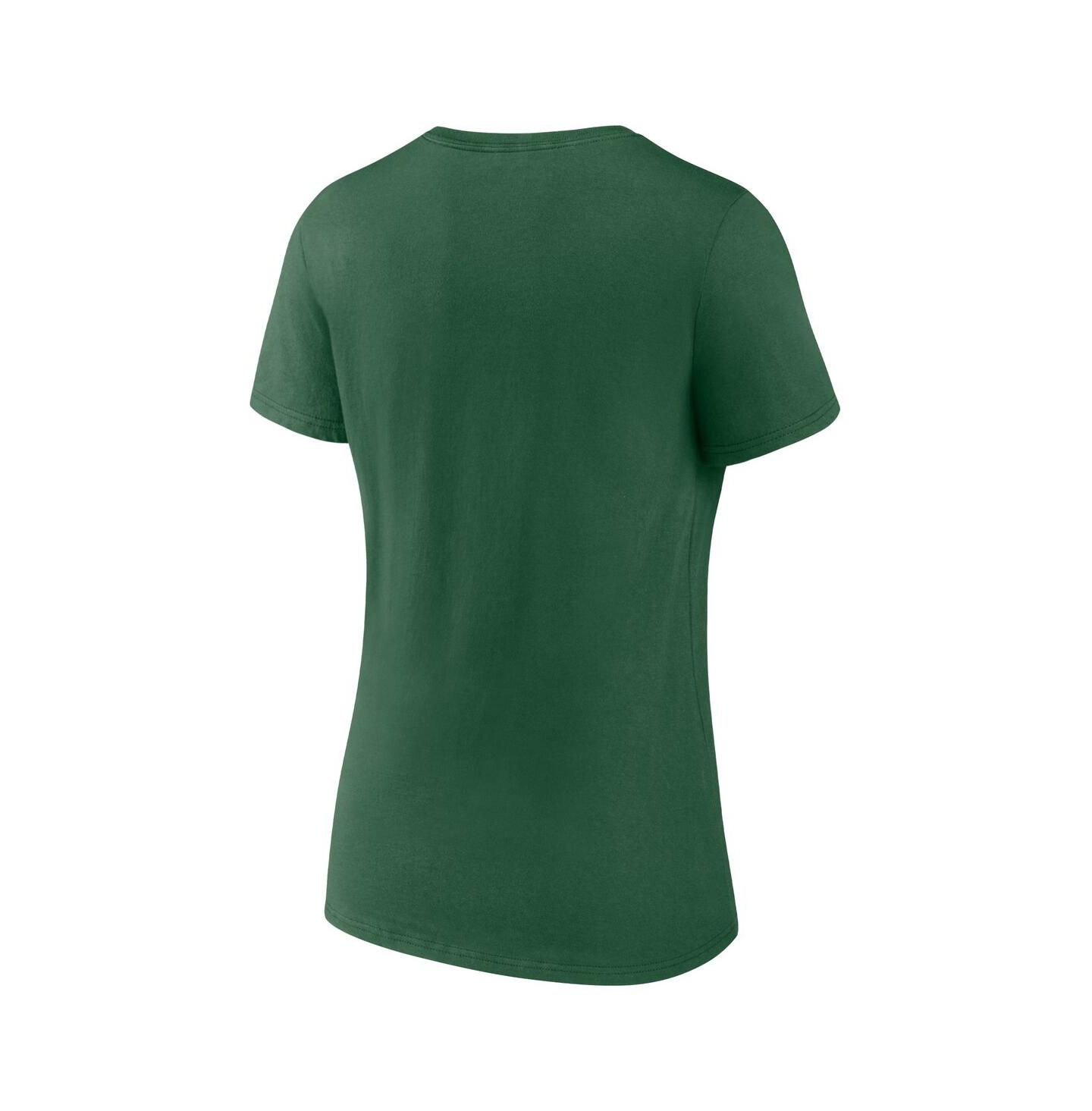 Женская футболка Fanatics Green New York Jets Team Lock-Up V-Neck — фото 2