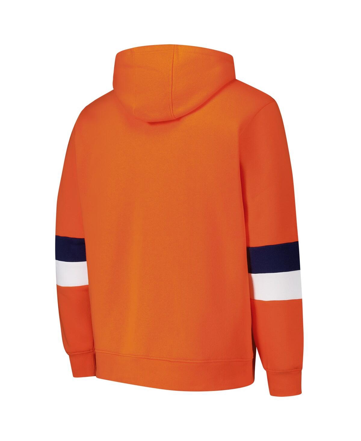G-iii Sports By Carl Banks Men's Orange/navy Denver Broncos Adaptive Faceoff Pullover Hoodie In Orange
