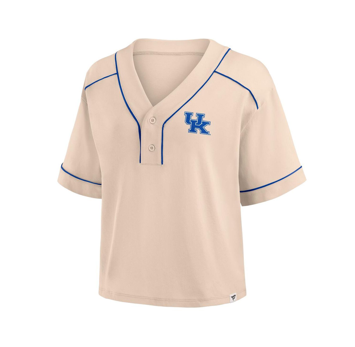 Women's Tan Kentucky Wildcats Oversized Dominant Force Cropped V-Neck T-Shirt