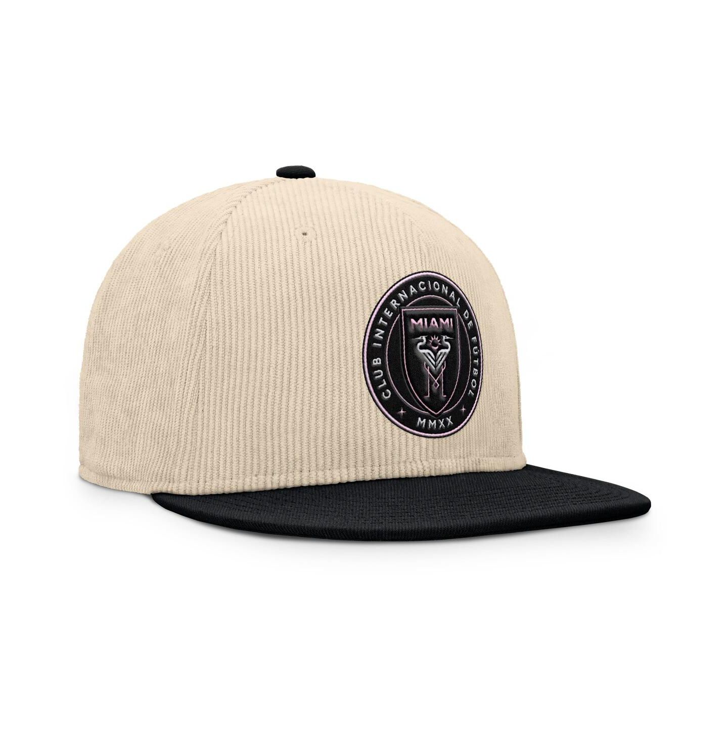 Мужская кепка Fanatics Cream Inter Miami CF Tempo Corduroy Snapback Hat — фото 3
