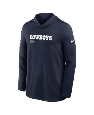 Nike - Men's Navy Dallas Cowboys Sideline Pure y Performance Long Sleeve Hoodie T-Shirt