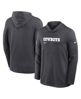 Nike - Men's Anthracite Dallas Cowboys Sideline Pure y Performance Long Sleeve Hoodie T-Shirt