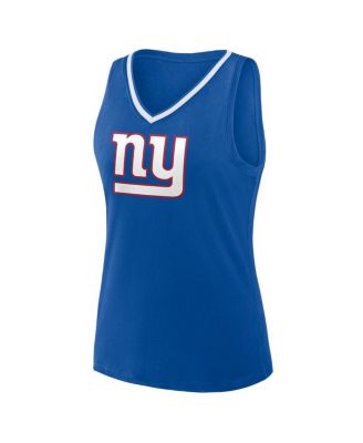 Women's Royal New York Giants Stellar Win V-Neck Tank Top