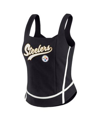 Women's Black Pittsburgh Steelers Square Neck Tank Top