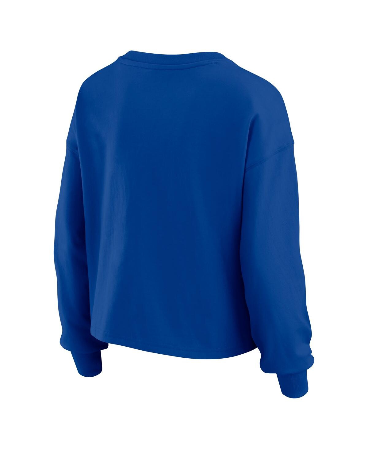 Wear By Erin Andrews Women's 2-piece Royal Buffalo Bills Heavy Rugby Jersey Long Sleeve T-shirt And Shorts Lounge Set In Blue