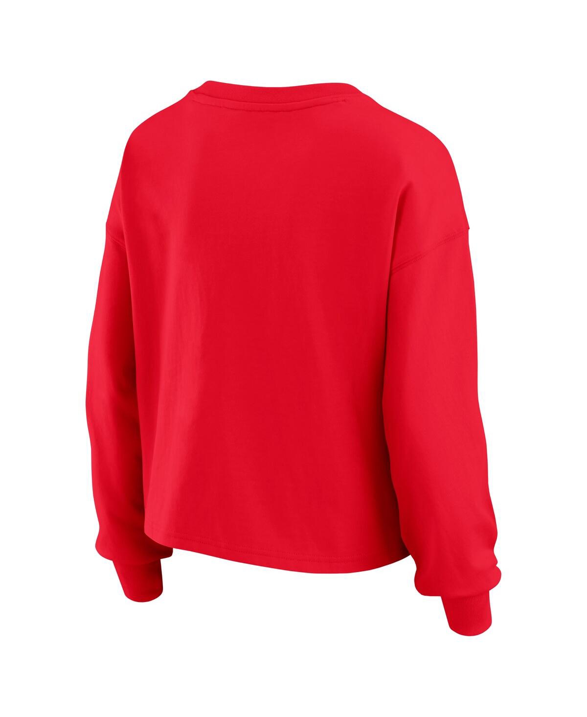 Wear By Erin Andrews Women's 2-piece Red Kansas City Chiefs Heavy Rugby Jersey Long Sleeve T-shirt And Shorts Lounge Set In Red