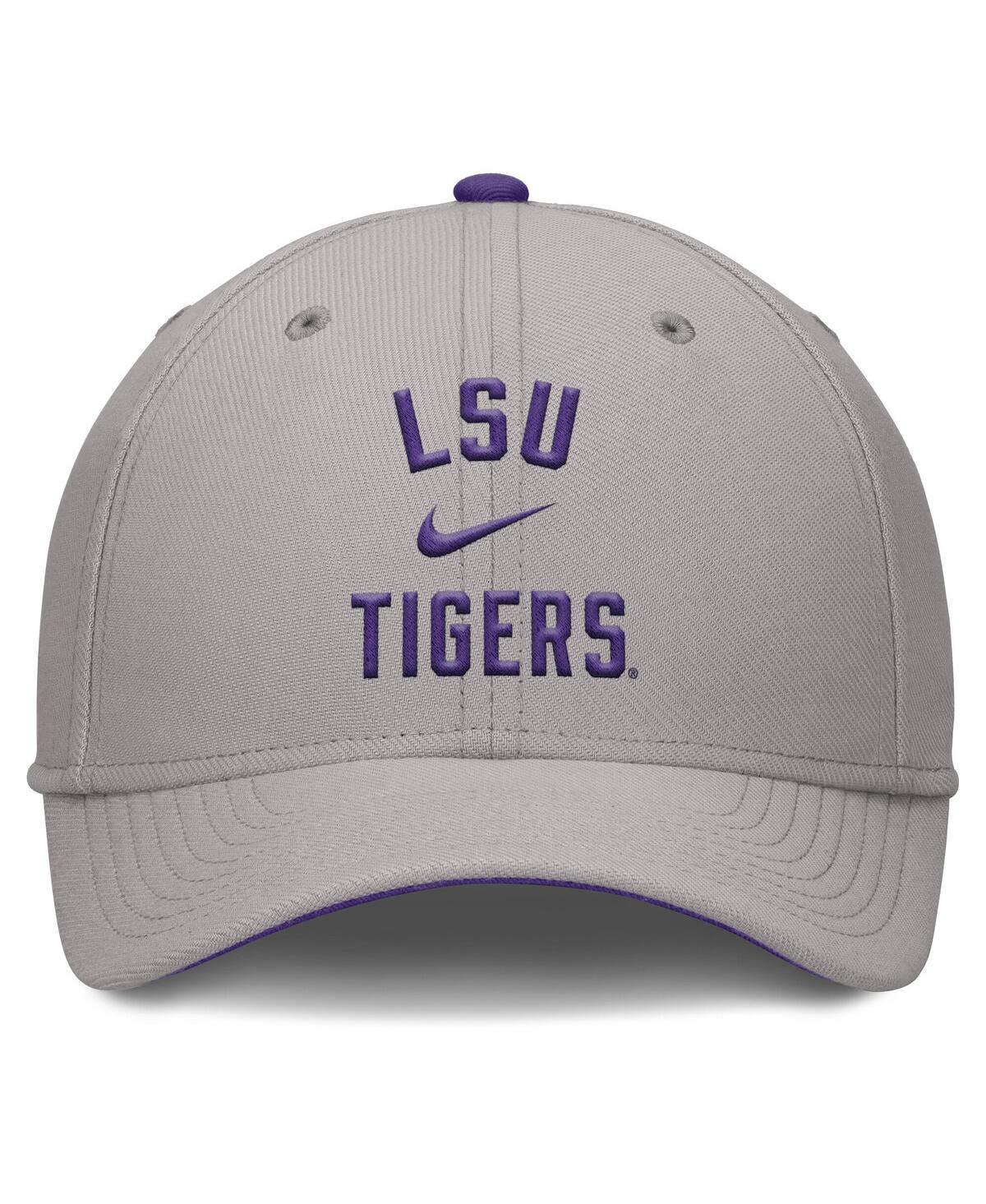 Nike Men's Gray Lsu Tigers Rise Prep Performance Flex Hat In Gray