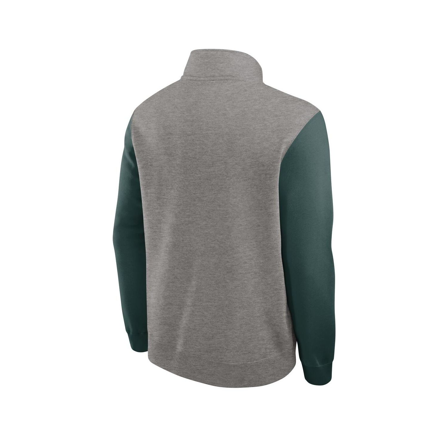 Men's Heather Gray/Green Michigan State Spartans Club Fleece Half-Zip Pullover Sweatshirt