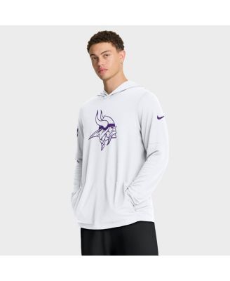 Nike - Men's White Minnesota Vikings Alt Pack Pass Accuracy Performance Long Sleeve Hoodie T-Shirt