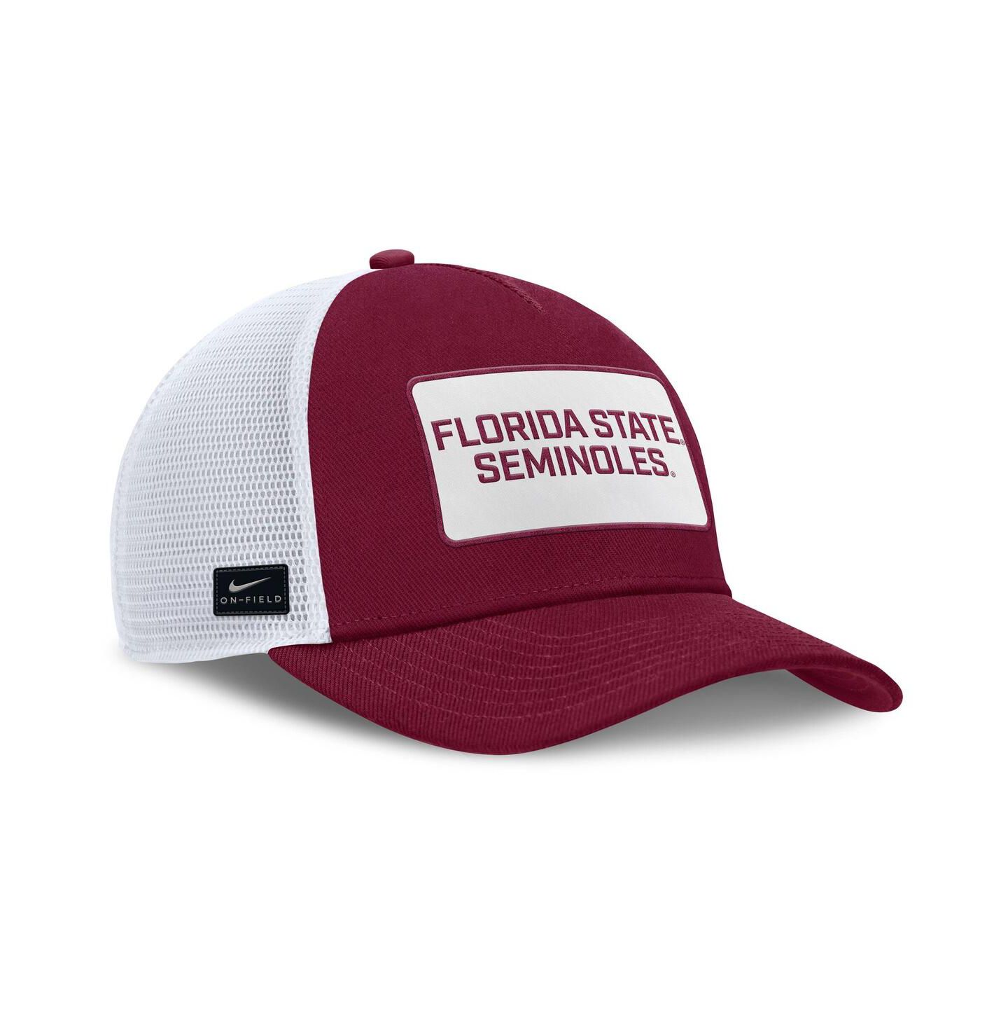 Мужская кепка Nike Garnet/White Florida State Seminoles 2025 On-Field Rise Patch Trucker Adjustable Hat — фото 3