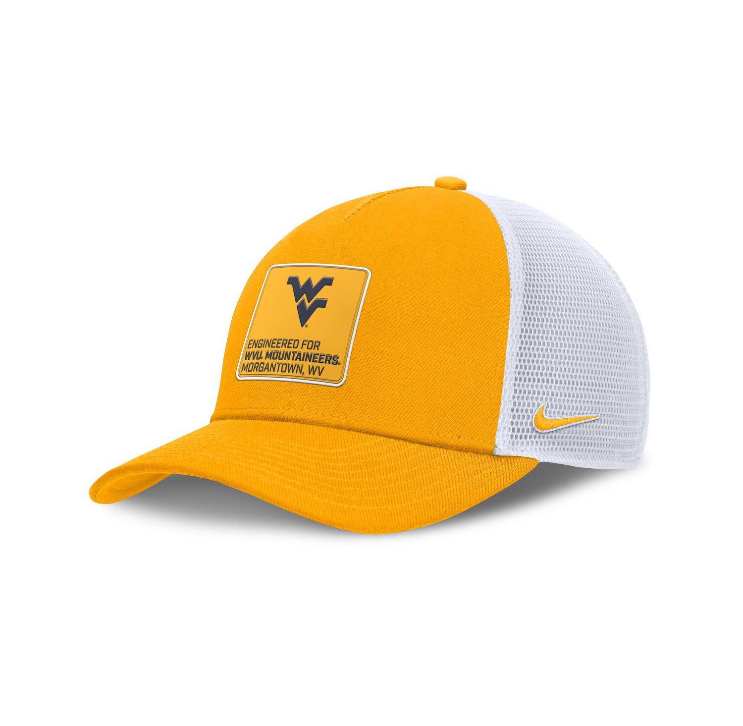 Men's Gold/White West Virginia Mountaineers 2025 On-Field Rise Engineered Trucker Adjustable Hat