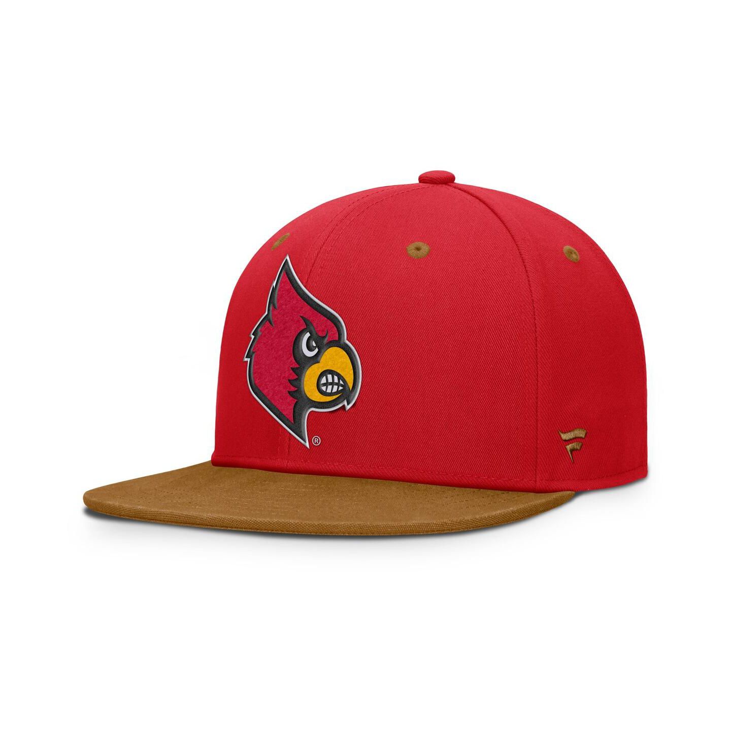 Мужская кепка Fanatics Red/Brown Louisville Cardinals NoBo Fitted Hat — фото 1