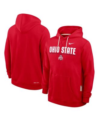 Men's Scarlet Ohio State Buckeyes 2025 Sideline Performance Pullover Hoodie