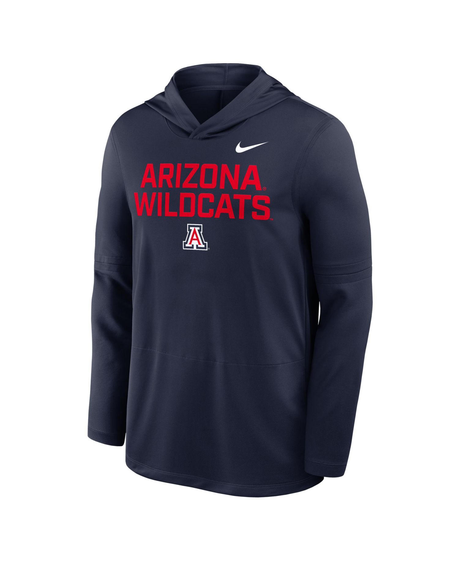 Men's Navy Arizona Wildcats 2025 Sideline Performance Long Sleeve Hoodie T-Shirt