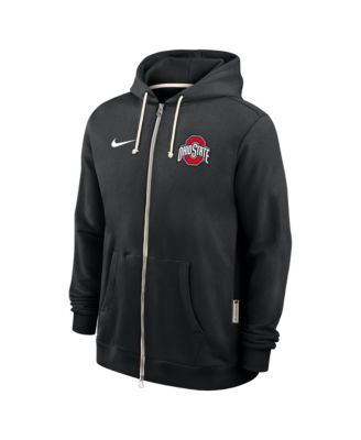 Men's Black Ohio State Buckeyes 2025 Sideline Performance Full-Zip Hoodie