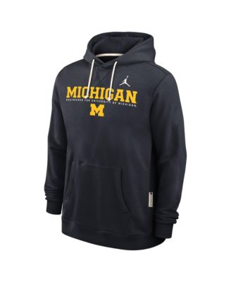 Men's Navy Michigan Wolverines 2025 Sideline Performance Pullover Hoodie