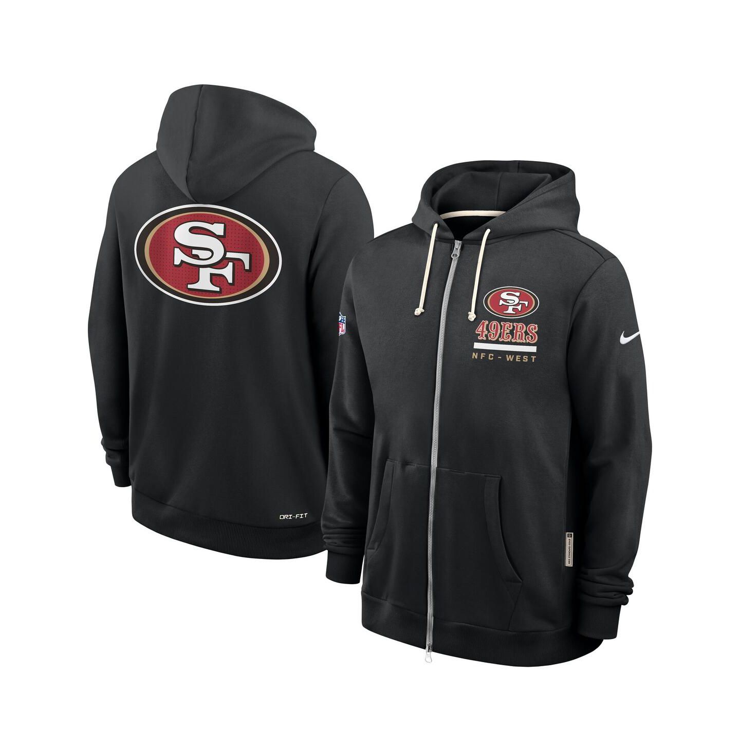 Мужское худи Nike Black San Francisco 49ers Sideline Utility Player Performance Full-Zip — фото 1